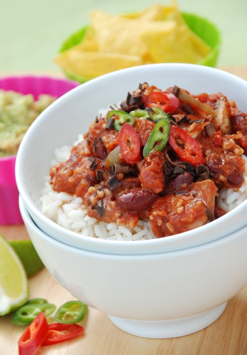 Smoky Chipotle Flavoured Kidney Bean and Mushroom Chilli - Vegetarian Society