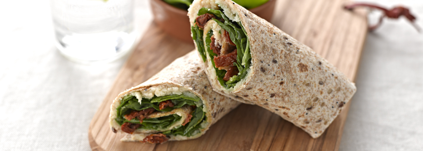 Butter Bean, Spinach and Sun-Dried Tomato Wrap - Vegetarian Society