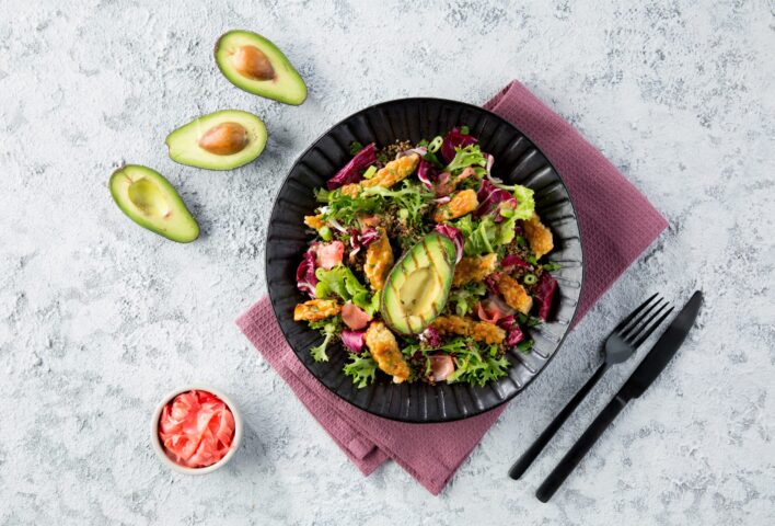 grilled avocado tempeh