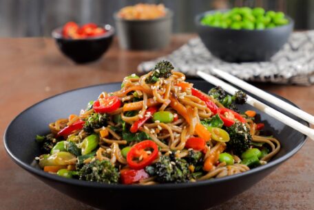 Yakisoba with chopsticks