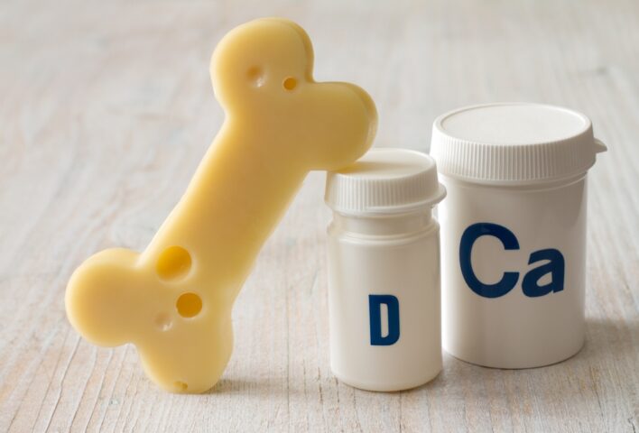 Bone shaped cheese with vitamin D and calcium.
