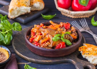 Smokey Aubergine & Pepper Stew with Spiced Tomato
