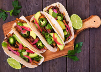 Pulled Mushroom Tacos made on the supper club at COOK in Manchester