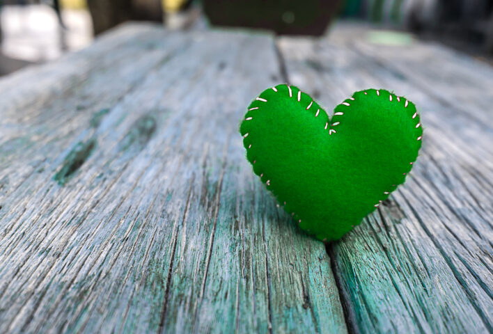 Green Valentine's heart