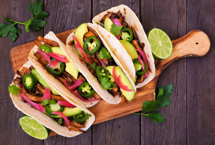Pulled Mushroom Tacos made during the Mexican Manchester Cookery class